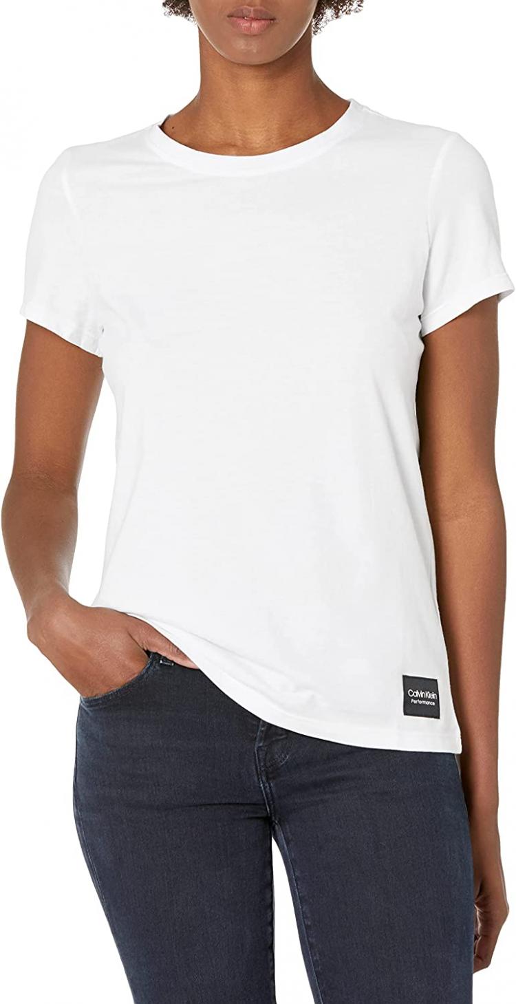 all in one place בגדי נשים Calvin Klein Women's Premium Performance Crew Neck T-Shirt (Standard and Plus)