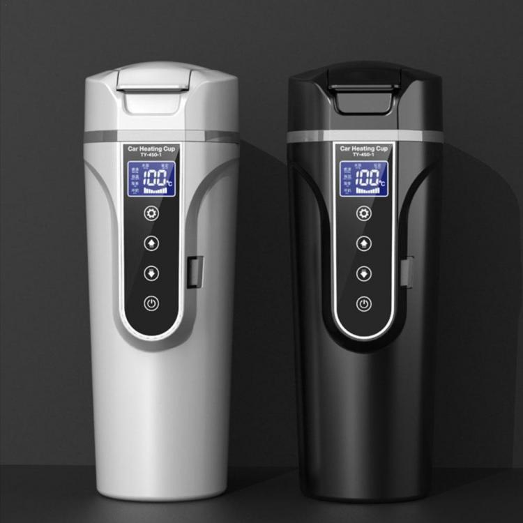 all in one place אלקטרוניקה Portable Car Heating Cup 12V/24V Steel Water Warmer Bottle Car Kettle Electric Water Cup LCD Display Temperature 450ml