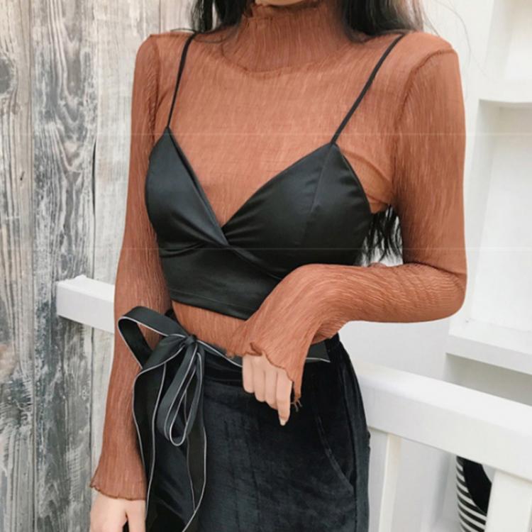 all in one place בגדי נשים Sexy Satin Crop Tops Women Wireless Bralette Crochet Top Female Spaghetti Strap T-shirt Cropped with Chest Padded Camisole Camis