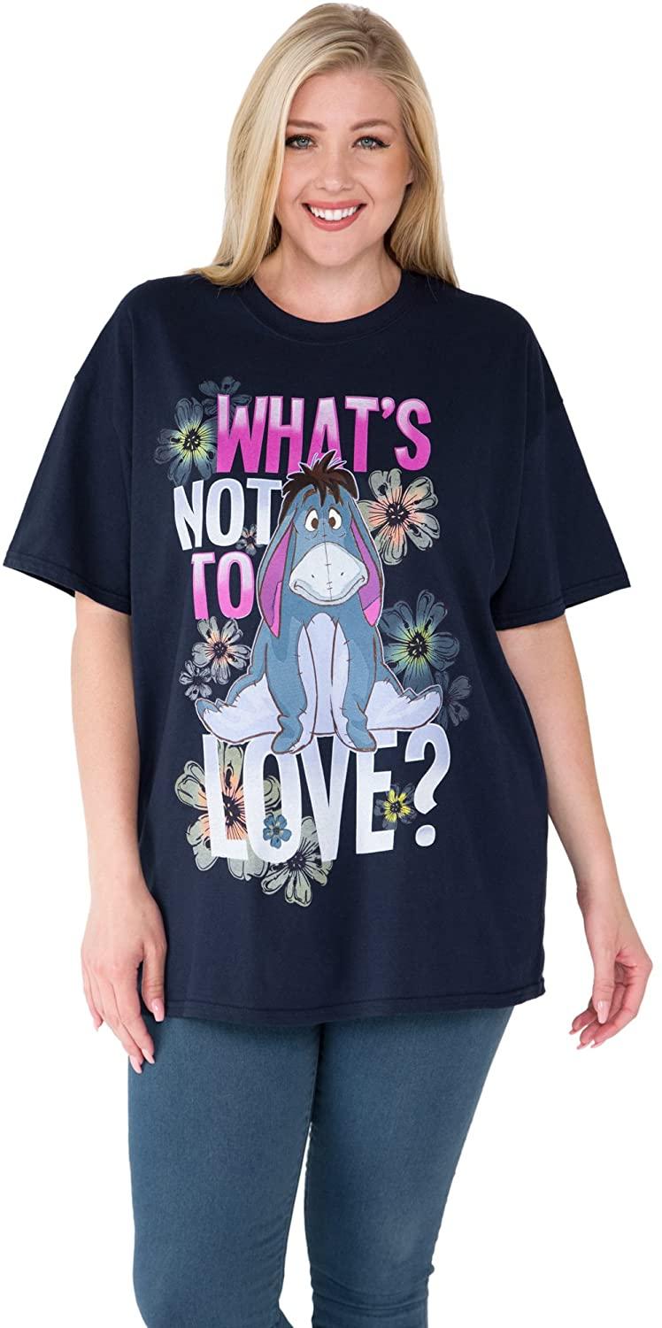 all in one place בגדי נשים Disney Womens Plus Size T-Shirt Eeyore What's Not to Love Print Navy Blue