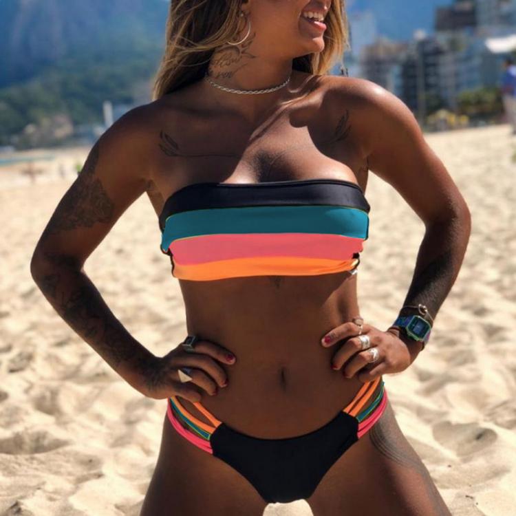 all in one place בגדי נשים Women Swimsuit Bikini Set New Arrival Women Bandage Bathing Suit Female Swimwear Bikini Sets Striped Swim Beach Wear