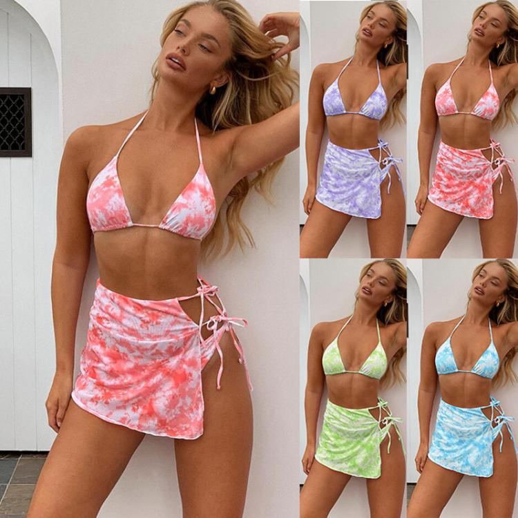 all in one place בגדי נשים 2021 new bikini swimsuit women's European and American holiday sexy split three-piece set of high-waisted fashionable swimsui