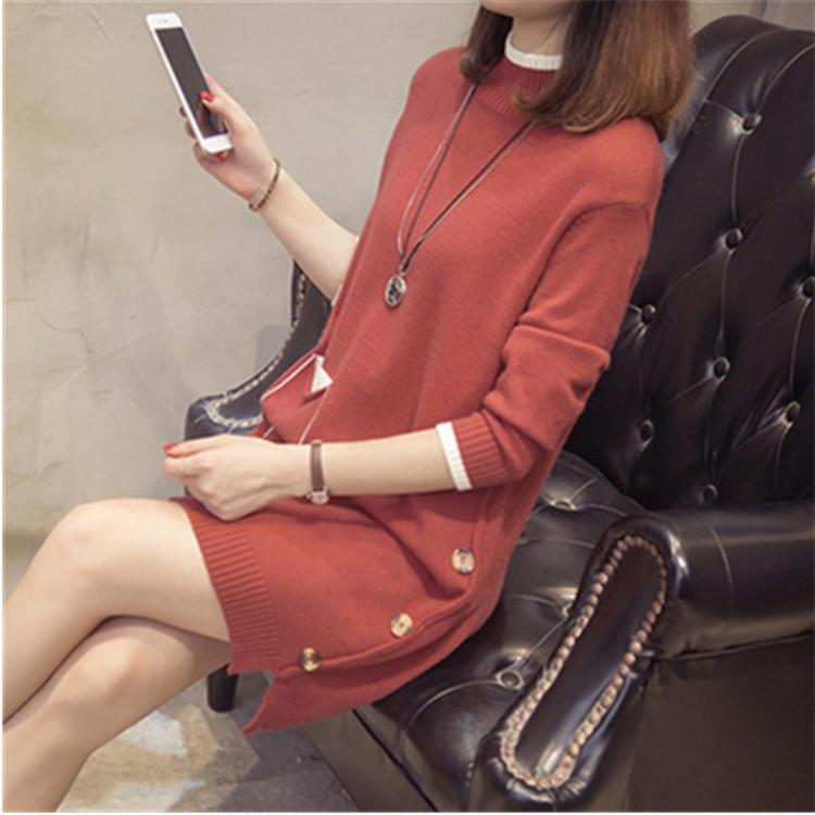 all in one place בגדי נשים New Fashion 2021 Women Autumn Winter Long Sweater Pullovers Dress Casual Warm Knitted Clothes Thick Warm Tops Female