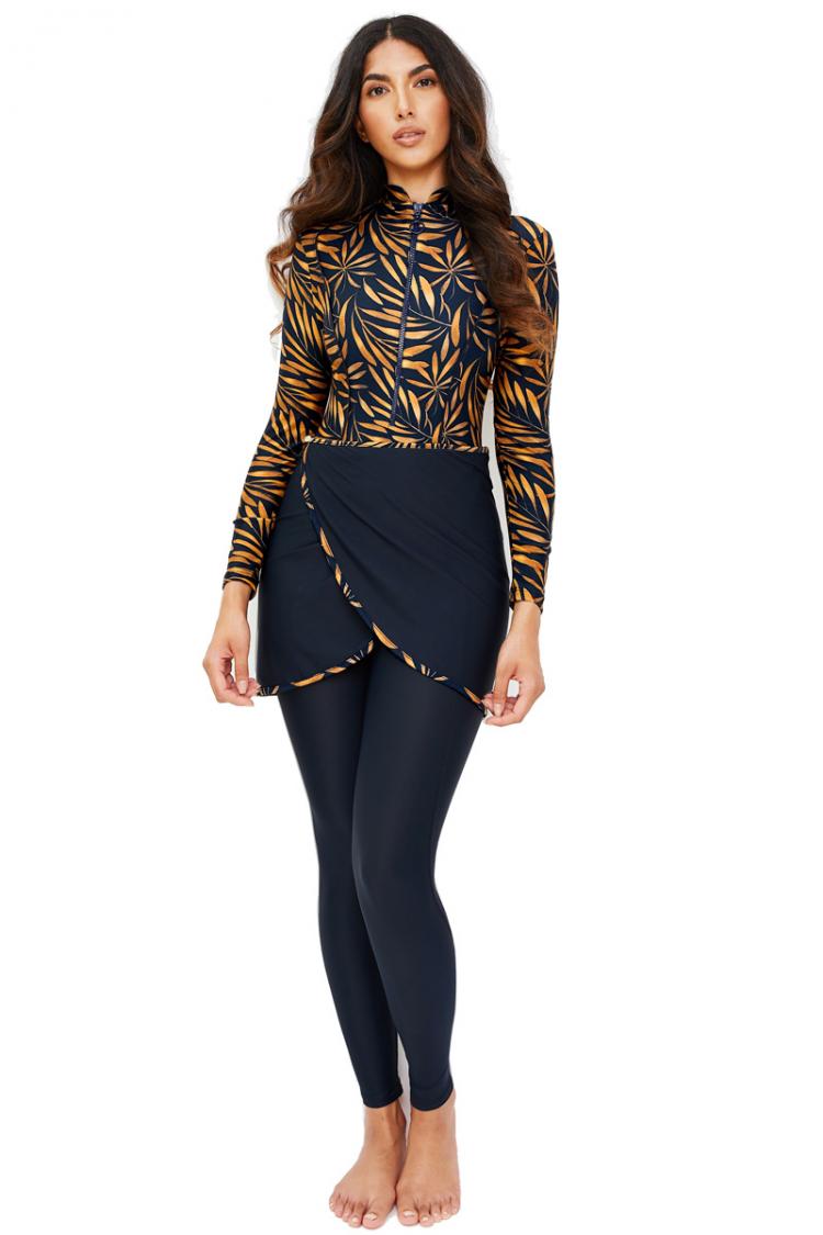 all in one place בגדי נשים Muslim Swimwear Women Modest Patchwork Hijab Long Sleeves Sport Swimsuit 3pcs Islamic Burkinis Wear Bathing Suit