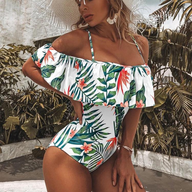 all in one place בגדי נשים Woman Plus size Swimsuit 2021 One Piece Floral Bathing Suit for Women Big Leaf Beach Swimming Vintage Bather Female Swimwear