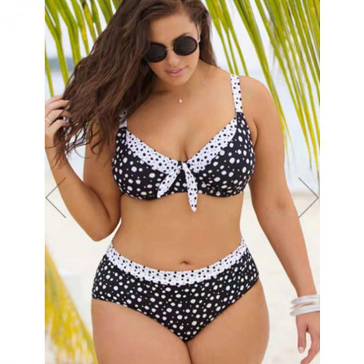 all in one place בגדי נשים Hot Spring Swimsuit Women's Retro Polka Dot Bikini Sexy Large Size Split Conservative Slim Ladies Swimwear Two Piece Swimsuit