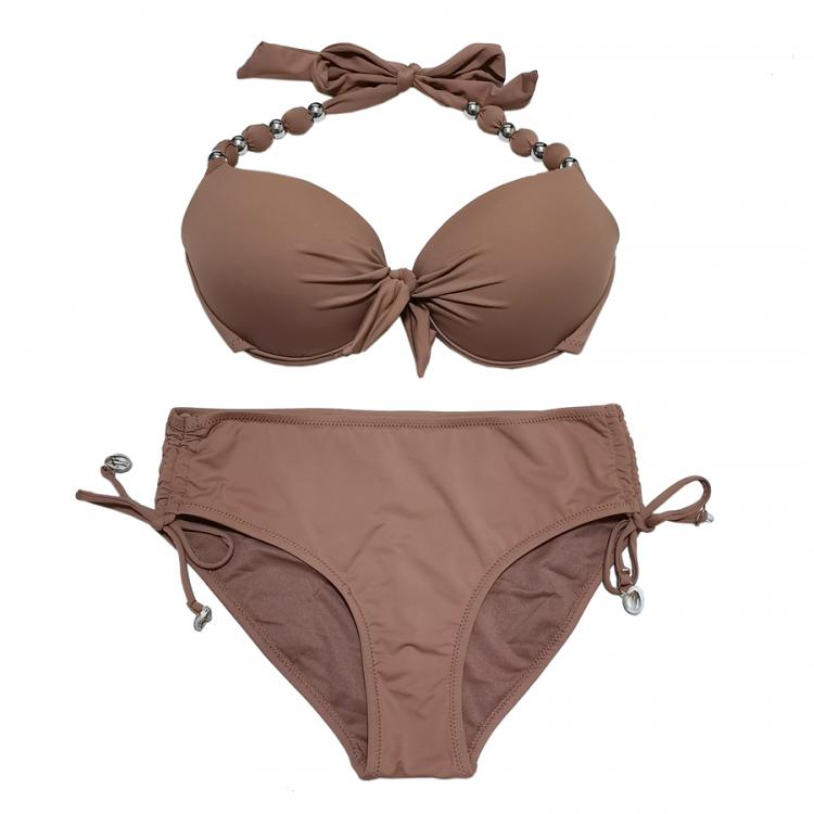 all in one place בגדי נשים EONAR Push Up Bikini 2021 Shoulder Strap Beads Swimsuit Mid Waist Bikini Sets Full Coverage Bathing Suits Beach Wear Swimwear
