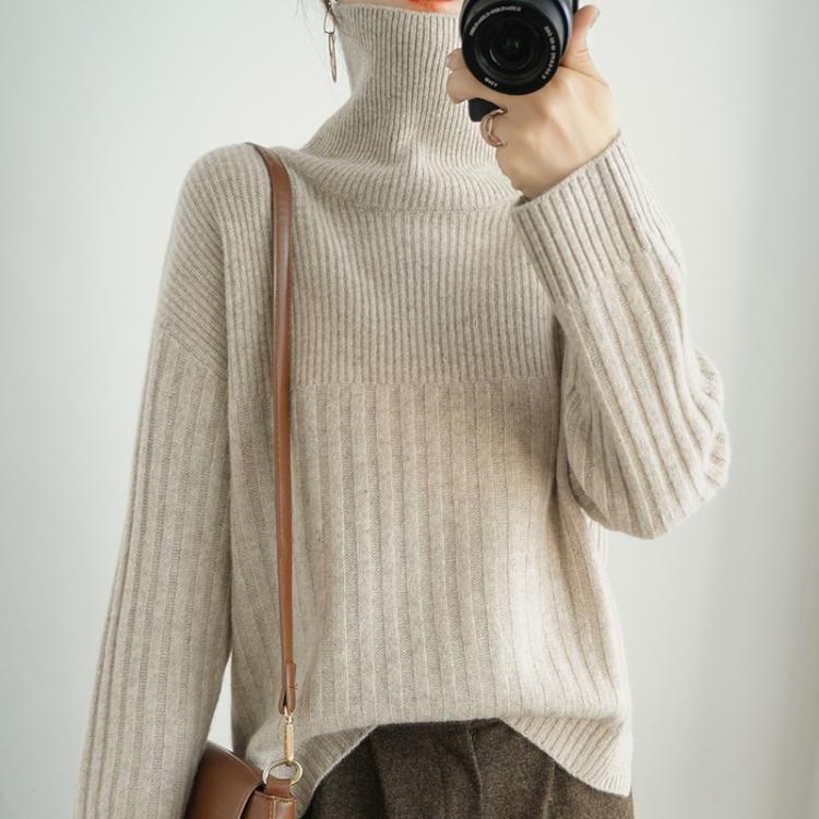 all in one place בגדי נשים Women Knitted Sweater Solid Tops for Women Long Sleeve Turtleneck Top Women Slimming Thickened Clothes Female 2021 Basic Sweater