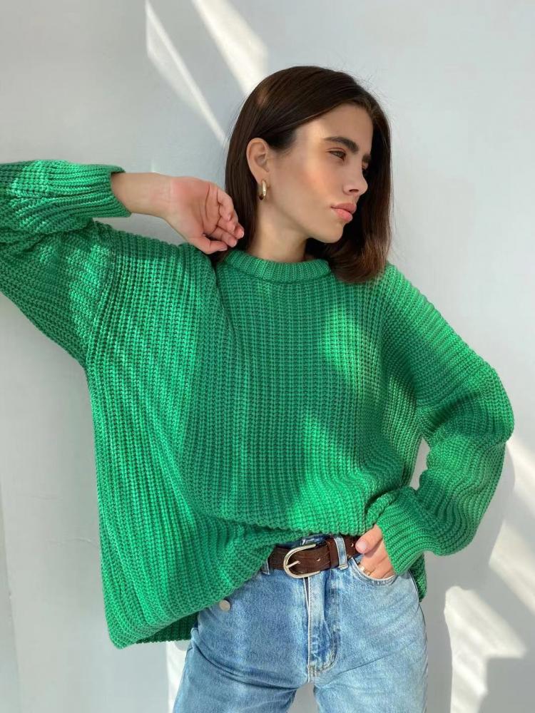 all in one place בגדי נשים Autumn Winter Clothes Women Warm Solid Knitted Sweater Oversize 2021 Casual Pullover Long Sleeve Top Korean Fashion Loose Tops