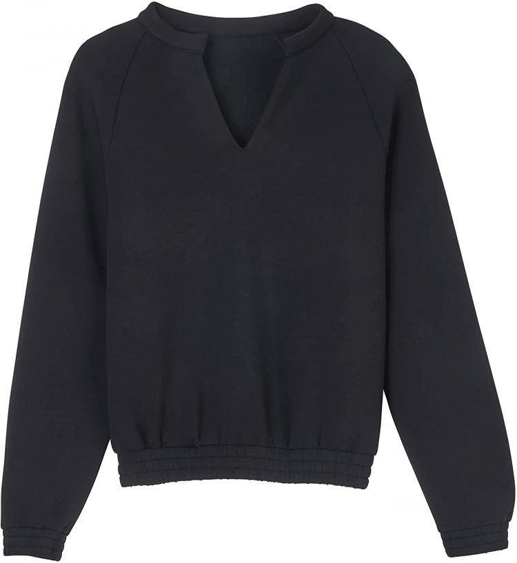 all in one place בגדי נשים LEZE The Label Athena Pullover - Lightweight V-Neck Sweater