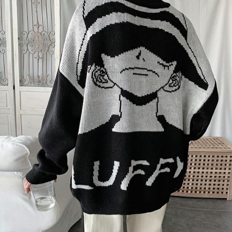 all in one place בגדי נשים Cartoon character sweater women Japanese street hip-hop round neck pullover sweater autumn/winter fashion new oversize trend top