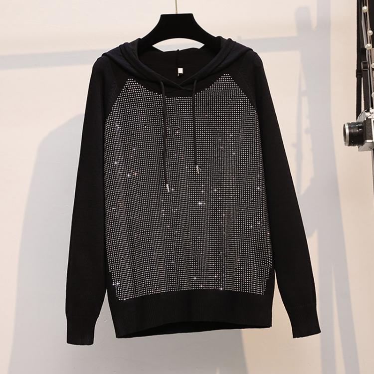 all in one place בגדי נשים Oversized 2021 new shiny diamond knit sweater women's autumn winter brand loose Long-sleeved knitted top cropped sweaters