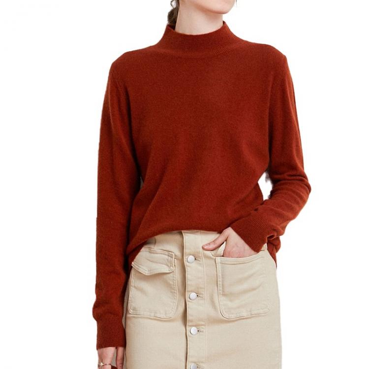 all in one place בגדי נשים Merino Wool Sweater Women's Half High Neck Pullover Loose Knit Bottoming Shirt Autumn Winter Long Sleeves threaded cashmere T