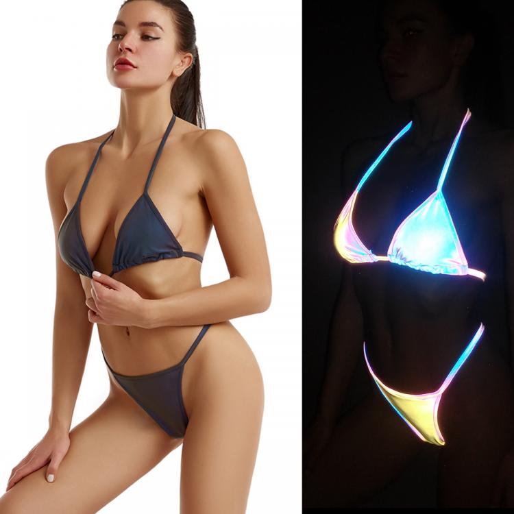 all in one place בגדי נשים 2021 Sexy Bikinis Women Swimsuits Mujer Tanga Reflective Party Thong Bathing Swiming Suit Push Up Two Piece Swimwear Beach Dress