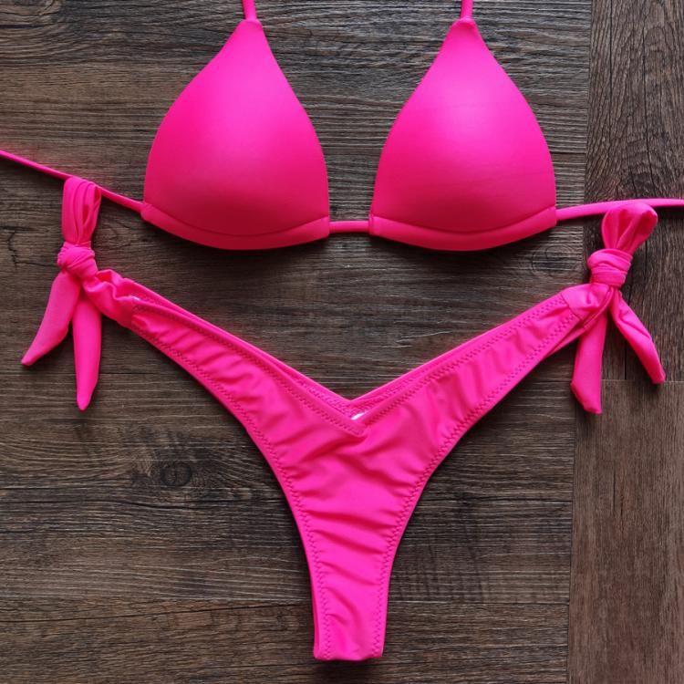 all in one place בגדי נשים VIKINII new Rose Red Biquinis Female Swimsuits 2021 Sexy Push Up Swimwear Women Bikinis Halter Beachwear Bathers Bathing Suits