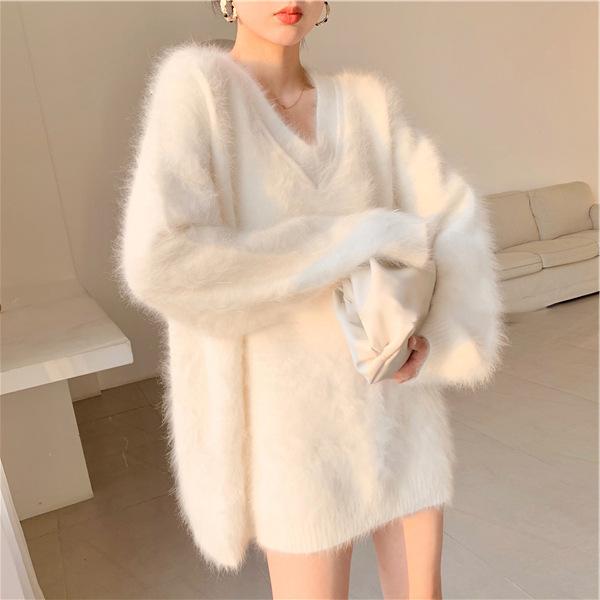 all in one place בגדי נשים 2020 Winter Gentle Style Mink Velvet Women'S Sweater Oversize Pull Sweater Women Lazy Style New Warm Sweater Top