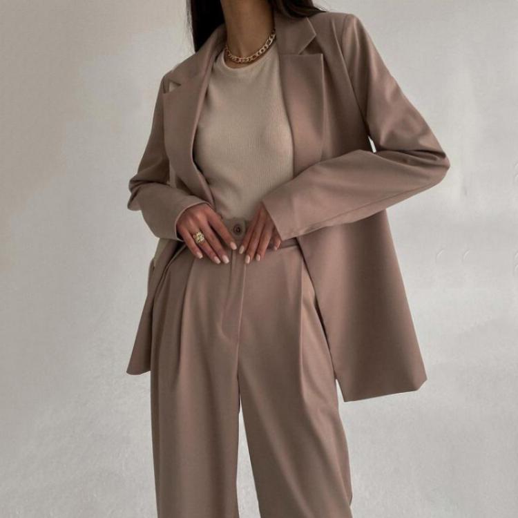 all in one place בגדי נשים Holiwind Women's Pants Suit Office Blazer Solid Jacket Elegant Coat Female Slim Outfit With Belt High Waist Trousers Chic OL