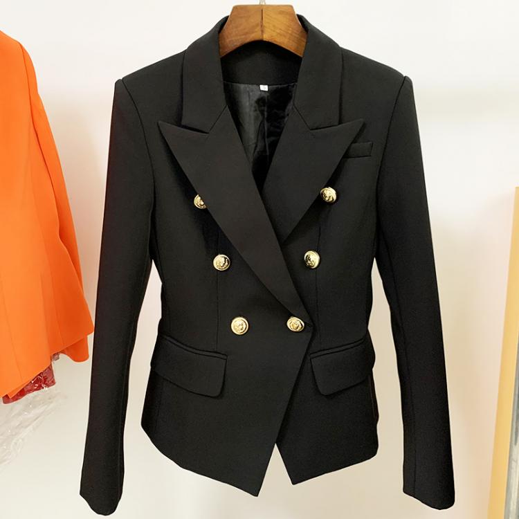 all in one place בגדי נשים TOP QUALITY Blazer Women 2021 Slim Black Blazer Jacket Female Double Breasted Metal Lion Buttons Blazer Pink Coat Size