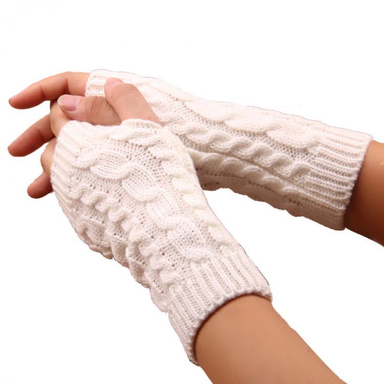 all in one place אביזרי נשים New Women Men Twist Crochet Knitted Fingerless Gloves Short Arm Sleeve Hand Warmer Mittens Winter Warm Solid Color Guantes mujer