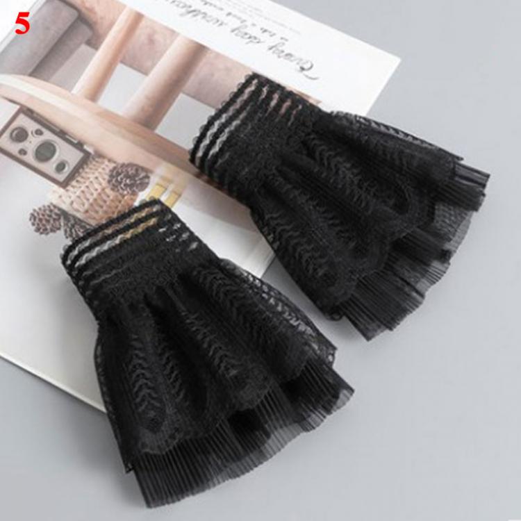 all in one place אביזרי נשים 1 Pairs Vintage Multi Layer Ruffles Lace Fake Sleeve Arm Cover Elbow Sleeve Cuff Cutout Thin Section Scar Cover Gloves Female
