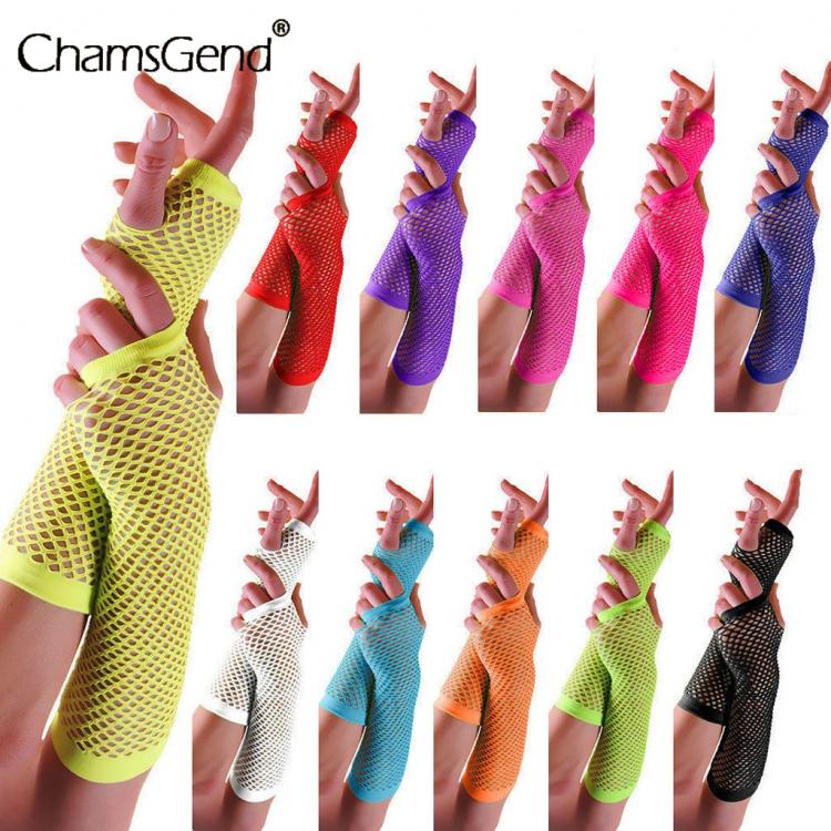 all in one place אביזרי נשים Women Gloves Hollow Out Holes Sexy Punk Goth Ladies Disco Dance Costume Fingerless Mesh Long Fingerless Gloves Mitten Wholesale