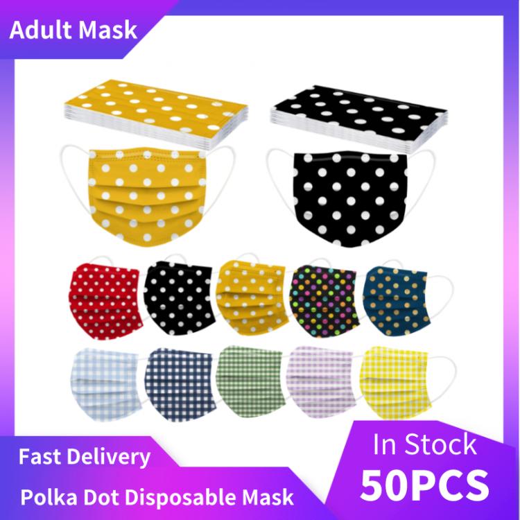 all in one place אביזרי נשים 10/20/50pcs Polka Adults Mascarillas Desechables Three-layer Disposable Mask Protective Plaid Print Face Mask Mondkapje Masque