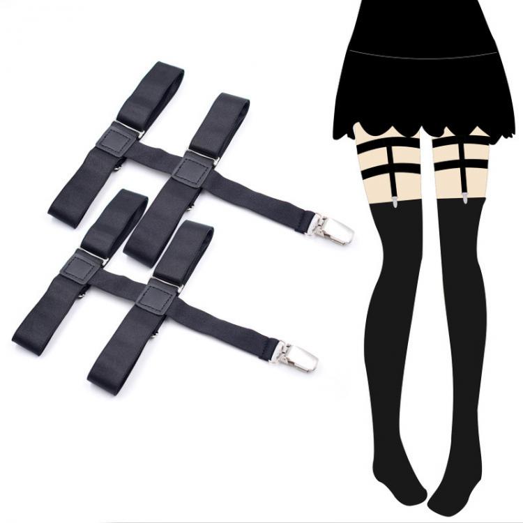 all in one place אביזרי נשים Women's Black Metal Clips Non-slip Stockings Garters Stays Suspenders Female Leg Elastic Knee High Socks Holders Garter Belt