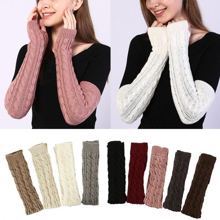 all in one place אביזרי נשים 1 Pair Autumn Winter Women Knit Gloves Arm Wrist Sleeve Hand Warmer Girls Long Half Winter Mittens Fingerless Gloves Keep Warm