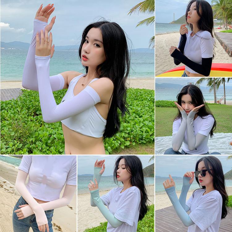 all in one place אביזרי נשים 2Pcs Sport Arm Sleeves Summer Ice Silk Sunscreen Unisex Uv Sun Protect Anti-Slip Sleeve Men Women Gloves Outdoor Driving