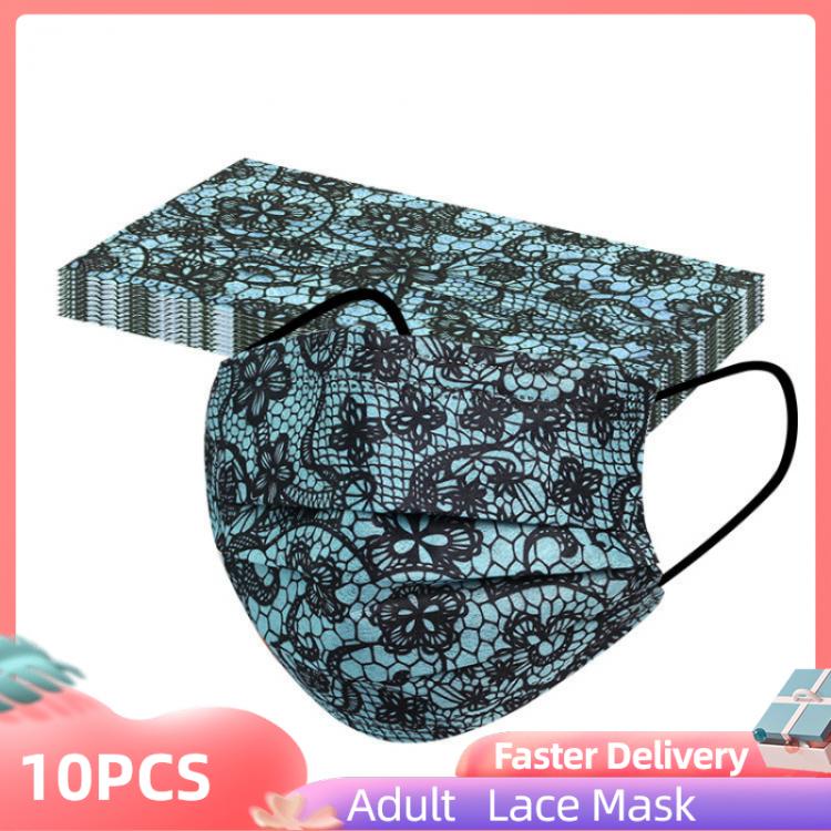 all in one place אביזרי נשים 10/100pcs Adult Fashion Lace Disposable Protection Three Layer Breathable Face Mask Mascarillas Adultos Desechables Masque