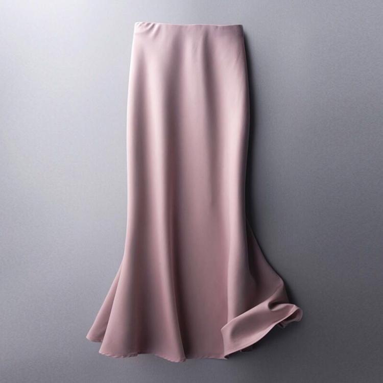 all in one place בגדי נשים Summer Silk Midi Skirts Womens Korean England Style Satin Office Lady Simple Solid Elegant Faldas Mujer Moda Long Skirts Womens