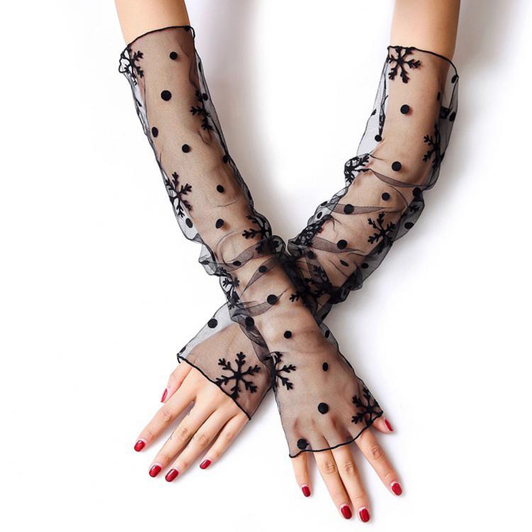 all in one place אביזרי נשים Korean style Women Summer Fishnet Dual Function Silk Anti-UV Gloves Lace Mesh sleeves arm cover sunscreen sleeve