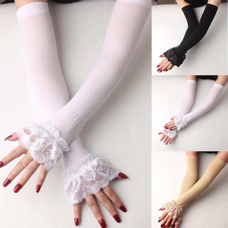 all in one place אביזרי נשים Elastic Arm Sleeve Women Driving Gloves Arm Sleeve Sunscreen Long Fingerless Lace DIY Mittens Covered Sexy Gloves Sun Protection