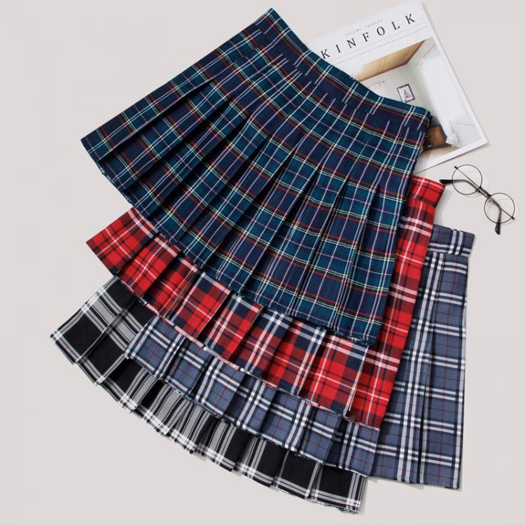 all in one place בגדי נשים FESTY KARY Preppy Style Summer Women Skirts 2021 Fashion Kawaii Cute Pleated Skirts High Waist Korean Plaid Mini Skirt Women