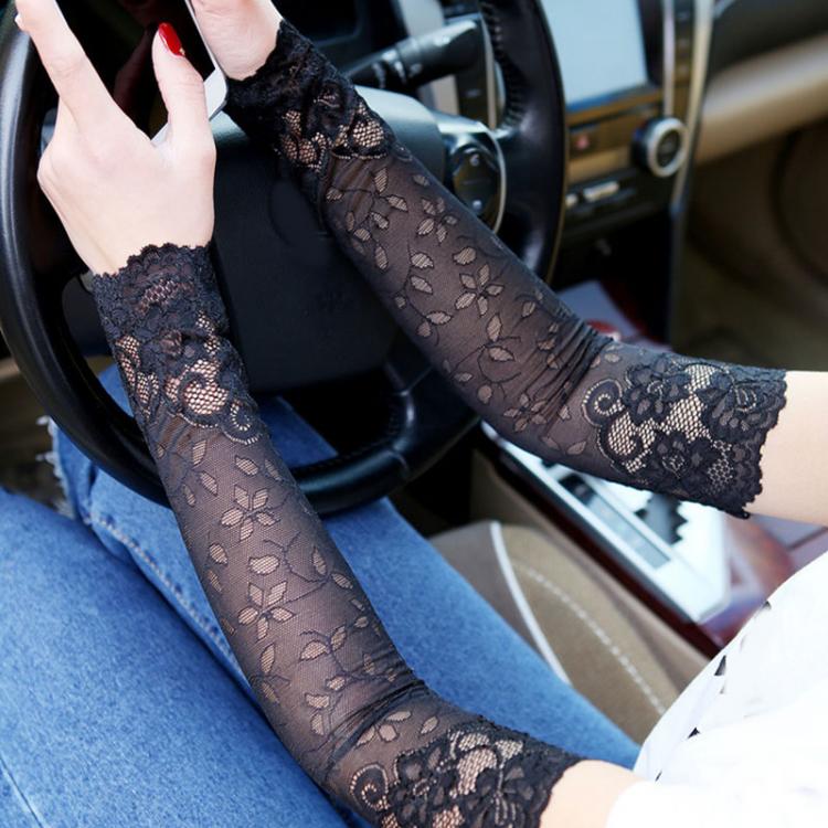 all in one place אביזרי נשים Mittens Summer Women Sexy Lace Covered Arm Sleeve Sunscreen Long Lace Fingerless Mittens Elastic Sleeve Ladies Driving Gloves