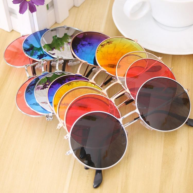 all in one place אביזרי נשים Fashion Retro Round Sunglasses Ladies European And American Trend Eyewear Metal Frame Jelly Glasses