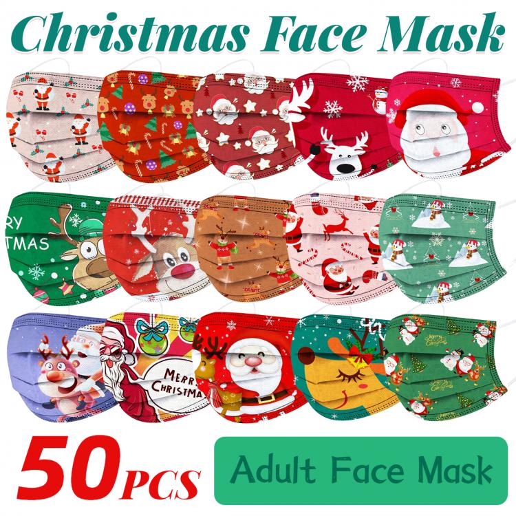 all in one place אביזרי נשים 10pcs Disposable Christmas Adult Mask Cartoon Santa Claus Unisex Face Mask  Mask Print Mascarillas Halloween Cosplay Masque