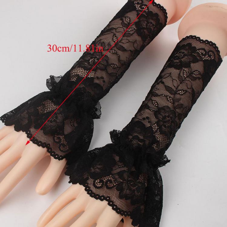 all in one place אביזרי נשים 2Pcs/Pair Women Girls Fake Flare Sleeves Floral Lace Pleated Ruched False Cuffs Sweater Wrist Cutout Arm Cover car Cover Gloves