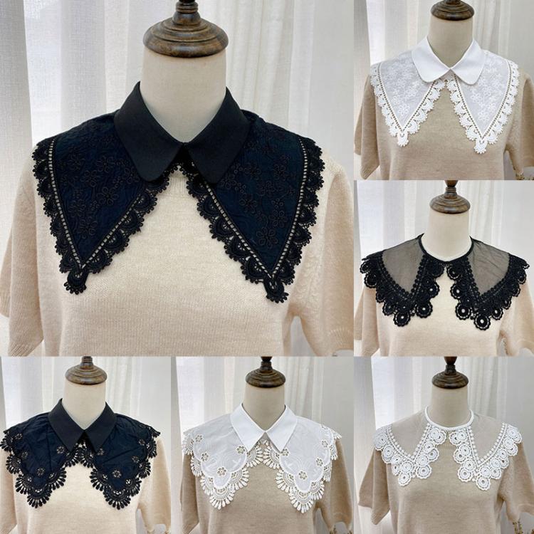 all in one place אביזרי נשים Soft Fake Collar Scarf Detachable collars Around The Neck French embroidery Floral Neckline Sweet Hollow Scarf Lace False Collar