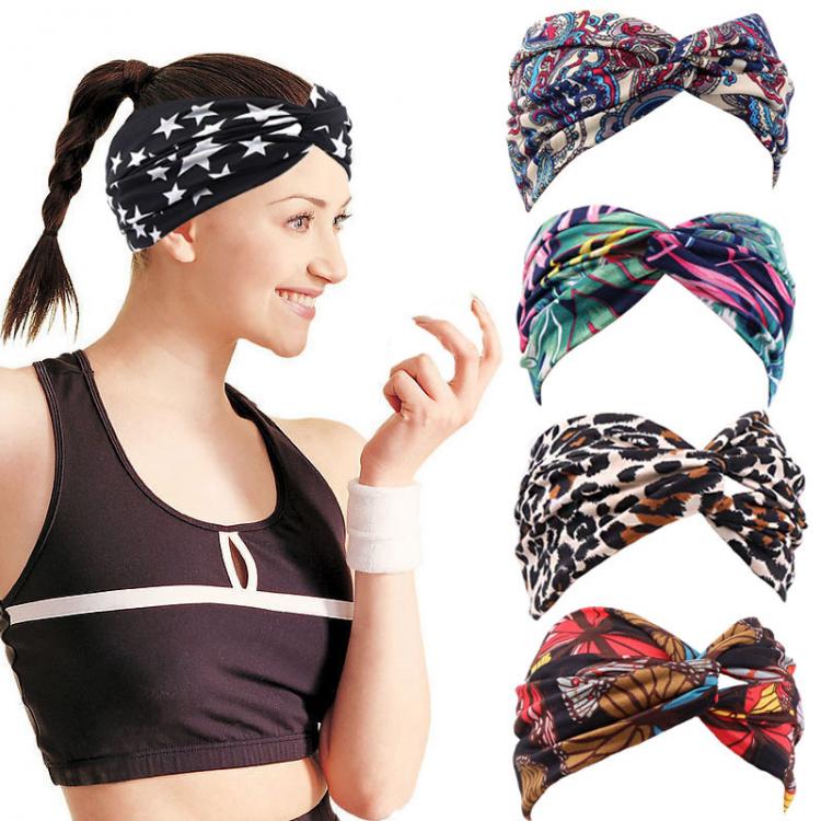 all in one place אביזרי נשים Headband Print Bandana Elastic Knot Twist Cross Hair bands Hair Accessories For Women In Gym Good Quality