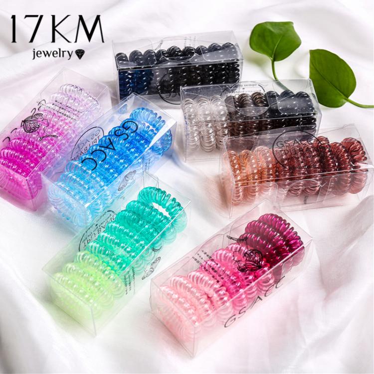 all in one place אביזרי נשים 17KM Colorful Spiral Hair Ties Telephone Wire Line For Women Fashion Elastic Hair Bands Scrunchies Hair Ring Hair Accessories