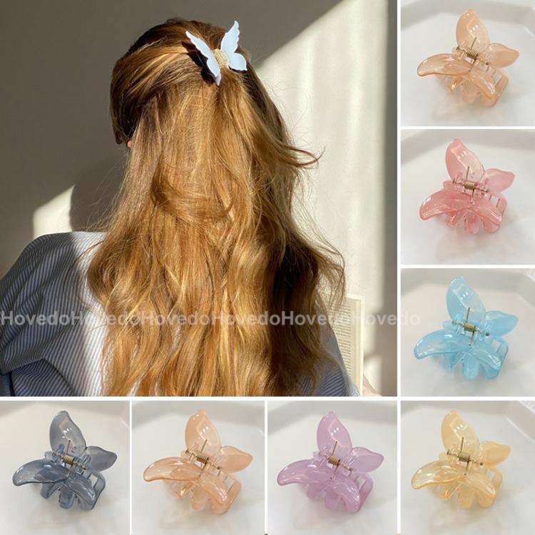 all in one place אביזרי נשים Mini Butterfly Hair Claw for Women Girls Acrylic Hair Accessories Sweet Hair Claw Clips Crab Simple Hair Clamps Chic Hair Clip
