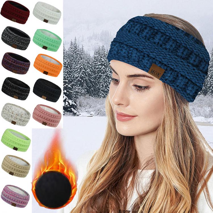 all in one place אביזרי נשים Solid Wide Knitting Woolen Headband Winter Warm Ear Crochet Turban Hair Accessories For Women Girl Hair Band Headwraps