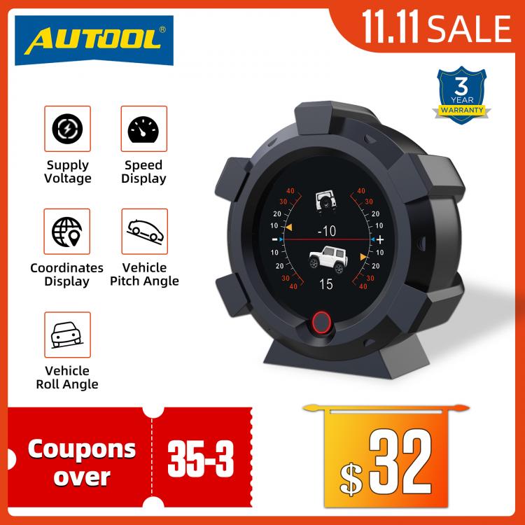 all in one place אלקטרוניקה AUTOOL X95 Car 4x4 Inclinometer Provide Slope Angle Speed Satellite Timing GPS Off-road Vehicle Accessories Multifunction Meter