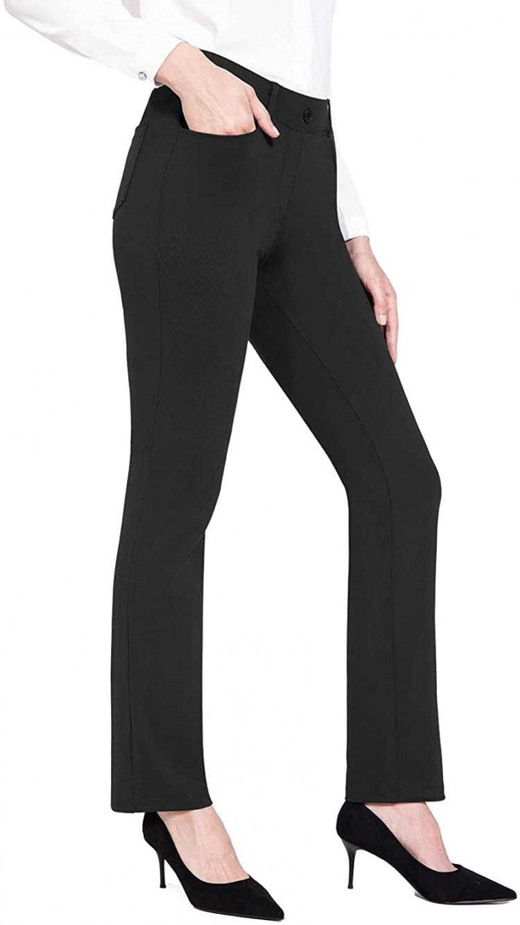 all in one place בגדי נשים BALEAF Women's Yoga Dress Pants 29"/31"/33"/35" Stretchy Work Slacks Business Casual Straight Leg Trouser