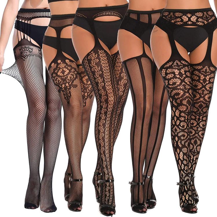 all in one place בגדי נשים SOUTHRO 5 Pairs Women Lingerie Garter Belt Stocking Sexy Fishnet Thigh High Tights Suspender Pantyhose