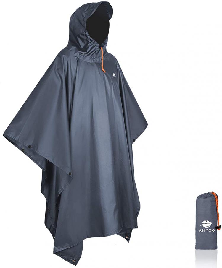 all in one place בגדי נשים Anyoo Waterproof Rain Poncho Lightweight Reusable Hiking Hooded Coat Jacket for Outdoor Activities