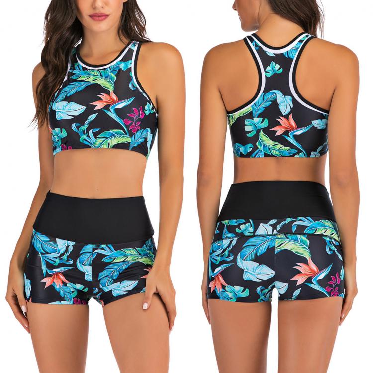 all in one place בגדי נשים Plus Size Bikini Women Print Swimwear Sport Style Swimsuit Shorts Biquini High Waist Tankini Crop Top Bathing Suit Mujer Beach