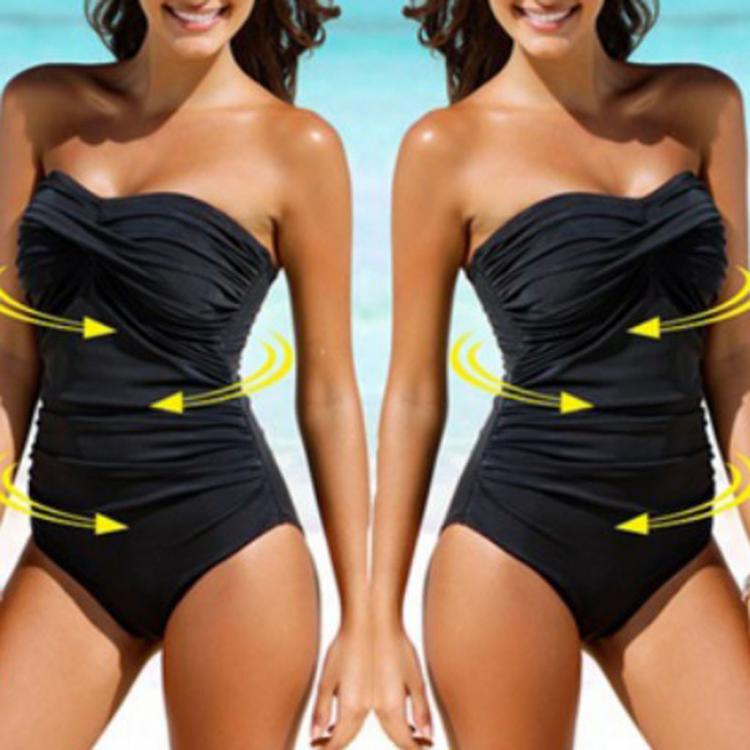 all in one place בגדי נשים Black Strapless Swimsuit Plus Size Women One Piece Swimsuit Bathing Suit For Women Sexy Bodysuit Swimsuits M-3xl