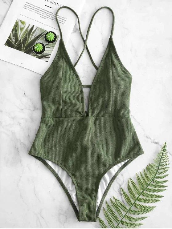 all in one place בגדי נשים Sexy Halter Solid Women Swimwear Sexy High Cut Out One Piece Swimsuit Backless Thong Swim Suit Female Bathing Suit Monokini
